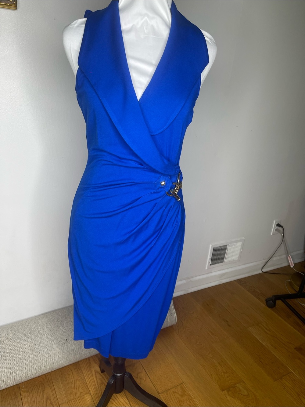 Cache  Cobalt Blue Draped Dress